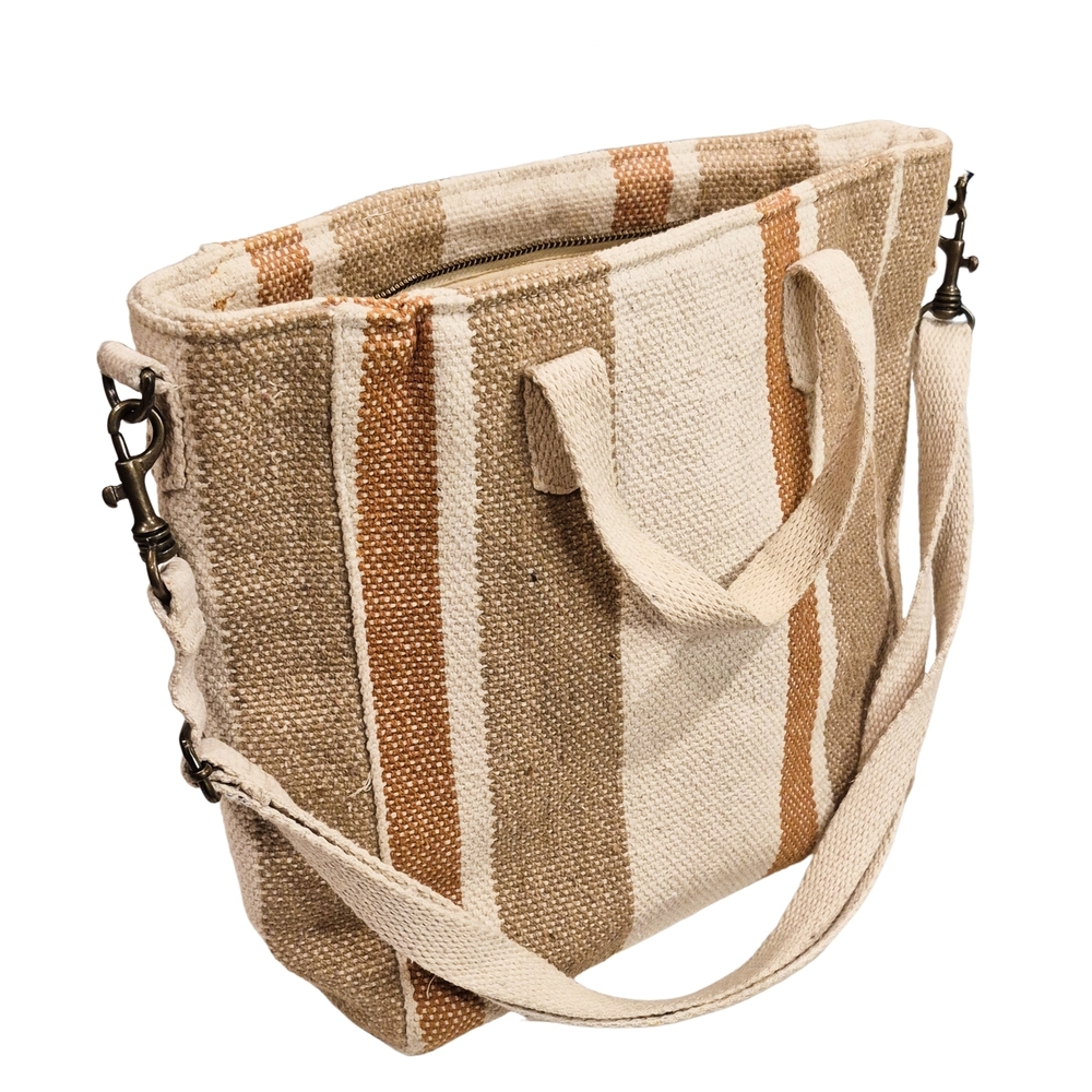 Universal Thread Striped Canvas Tote / Crossbody … - image 3